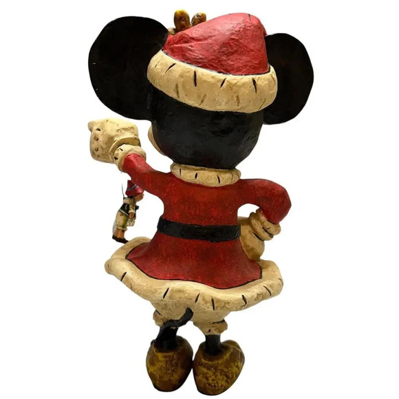 Disney Santa Minnie Vintage Holiday Sculpture Figurine Hand Made 9" New w/ Box - Picture 5 of 10